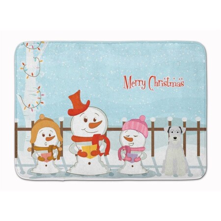 Carolines Treasures Christmas Miniature Schanuzer White Machine Washable Memory Foam Mat BB2384RUG